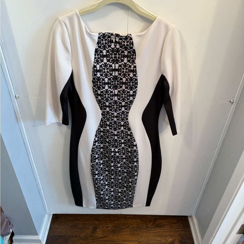 Melrose  Women's Shaping Black and White Dress - Picture 5 of 9